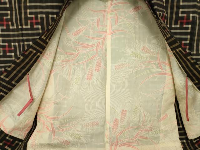 平和屋着物●本場大島紬　龍郷絣　秋名バラ　アンサンブル　正絹　逸品　AABM4353ck