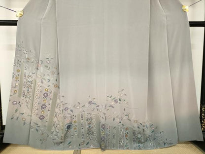 平和屋着物●中国三大刺繍　スワトウ刺繍　汕頭刺繍　総刺繍　訪問着　更紗花文　暈し染め　正絹　逸品　AABM4354ck