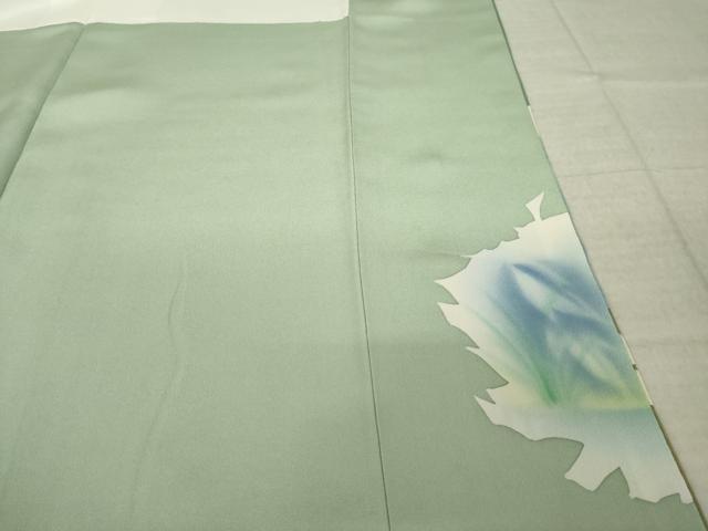 平和屋着物●訪問着　稔雄　風景葡萄蔦草文　ロング丈　正絹　逸品　AABM4356ck