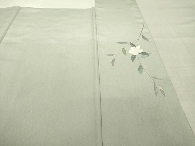 平和屋着物●訪問着　友禅　作家物　枝垂れ花文　ロング丈　正絹　逸品　AABM4361ck
