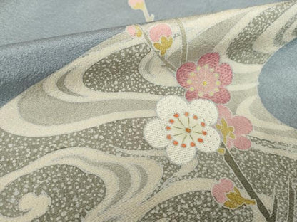 平和屋着物●訪問着　作家物　刺繍　枝花文　正絹　逸品　AABM4363ck