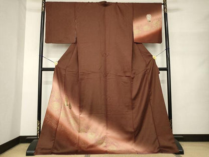 平和屋着物●訪問着　螺鈿　陶器文　ラメ系　暈し染め　金銀彩　正絹　逸品　AABM4364ck