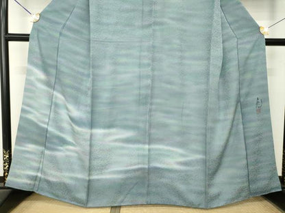 平和屋着物●染色工芸作家　本郷葵虹　訪問着　霞文　暈し染め　正絹　逸品　AABM4367ck