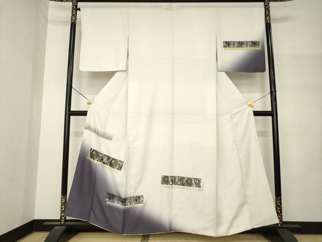 平和屋着物●訪問着　レース　花唐草文　暈し染め　金糸　金彩　正絹　逸品　AABM4368ck