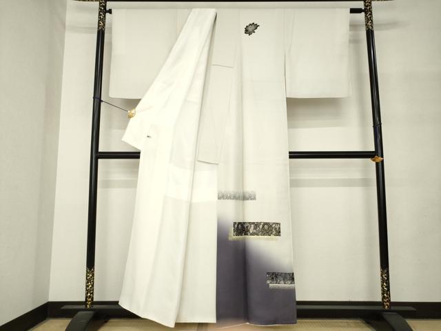 平和屋着物●訪問着　レース　花唐草文　暈し染め　金糸　金彩　正絹　逸品　AABM4368ck