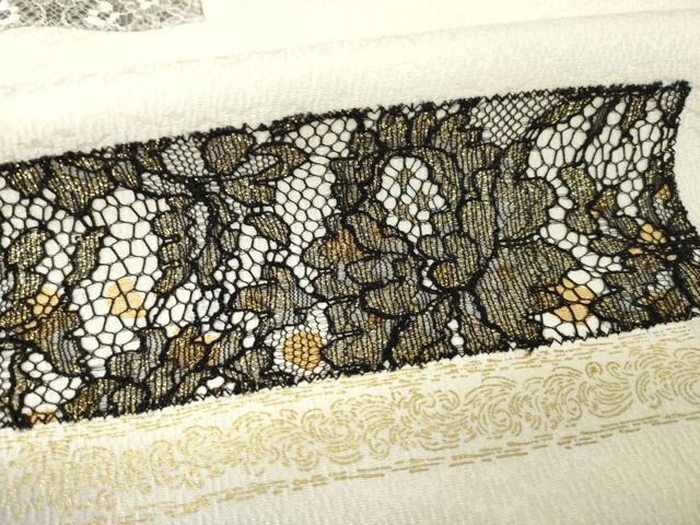 平和屋着物●訪問着　レース　花唐草文　暈し染め　金糸　金彩　正絹　逸品　AABM4368ck