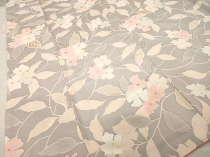 平和屋着物●上質な小紋　地紋起こし　花蔦草文　正絹　逸品　未使用　AABM4370ck