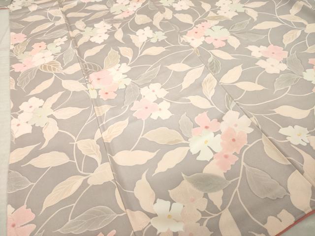 平和屋着物●上質な小紋　地紋起こし　花蔦草文　正絹　逸品　未使用　AABM4370ck