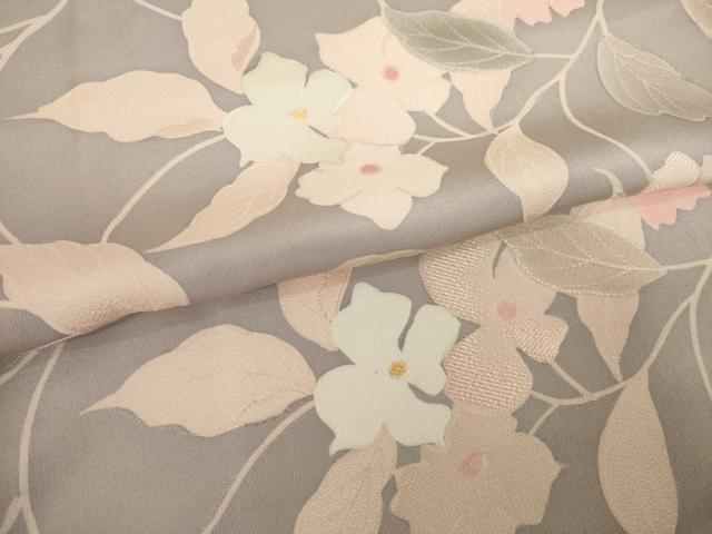 平和屋着物●上質な小紋　地紋起こし　花蔦草文　正絹　逸品　未使用　AABM4370ck