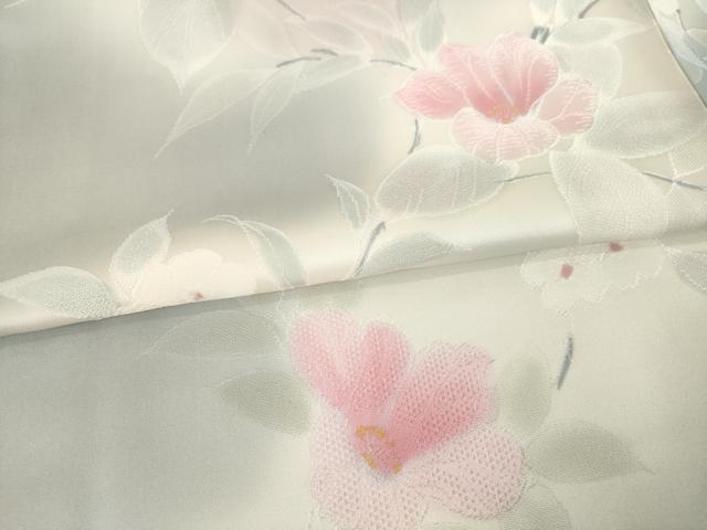 平和屋着物●上質な小紋　地紋起こし　枝花文　暈し染め　正絹　逸品　AABM4375ck
