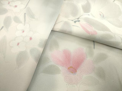 平和屋着物●上質な小紋　地紋起こし　枝花文　暈し染め　正絹　逸品　AABM4375ck