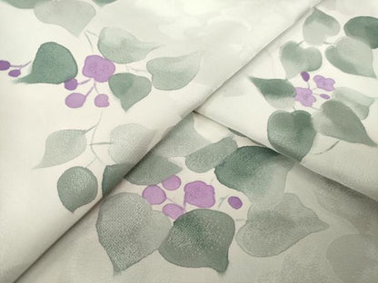 平和屋着物●上質な小紋　草花文　地紋起こし　正絹　逸品　AABM4378ck