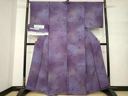 平和屋着物●上質な小紋　墨流し文様　正絹　逸品　AABM4379ck