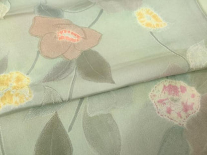 平和屋着物●上質な小紋　地紋起こし　花丸文　正絹　逸品　AABM4380ck