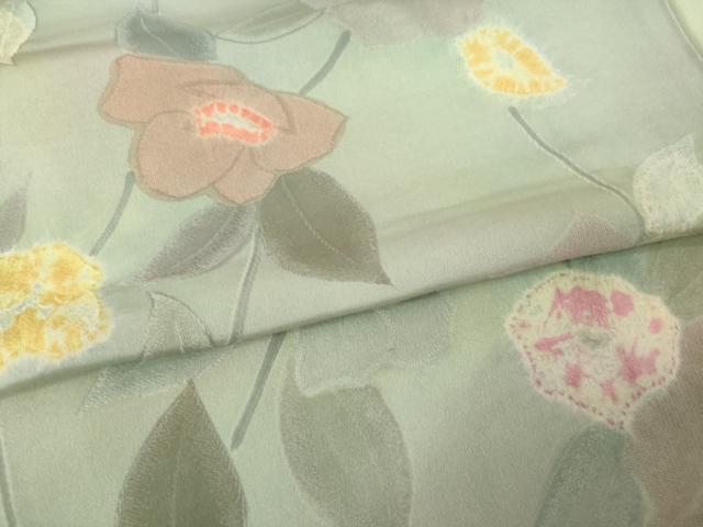平和屋着物●上質な小紋　地紋起こし　花丸文　正絹　逸品　AABM4380ck