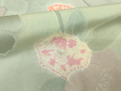 平和屋着物●上質な小紋　地紋起こし　花丸文　正絹　逸品　AABM4380ck
