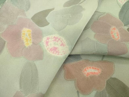 平和屋着物●上質な小紋　地紋起こし　花丸文　正絹　逸品　AABM4380ck