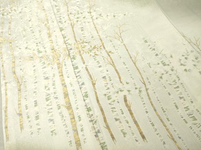 平和屋着物●訪問着　白樺　寿光織　暈し染め　金銀彩　正絹　逸品　未使用　AABM4389ck