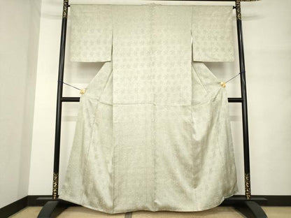 平和屋着物●名門　藤娘きぬたや・杢目絞り　小紋　正絹　逸品　未使用　AABM4391ck