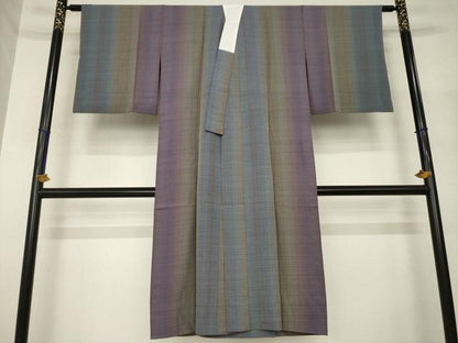 平和屋着物●長襦袢　無双仕立て　格子　正絹　逸品　AABM4394ck