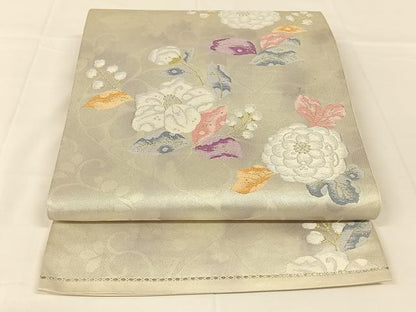 平和屋着物◎六通柄袋帯　唐織　辻が花　金銀糸　正絹　逸品　AABM4403dk