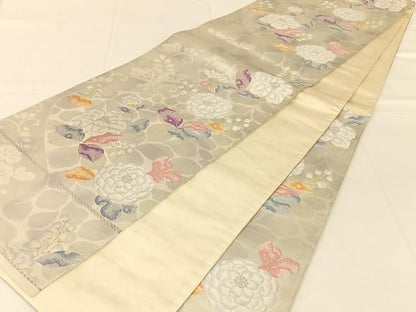 平和屋着物◎六通柄袋帯　唐織　辻が花　金銀糸　正絹　逸品　AABM4403dk
