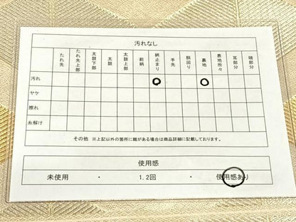 平和屋着物◎西陣　服部織物謹製　六通柄袋帯　菱文　金銀糸　正絹　逸品　AABM4414dk