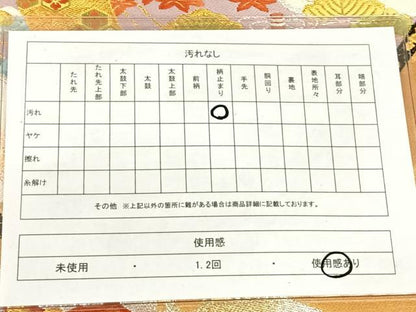 平和屋着物◎六通柄袋帯　唐織　扇面花文　金銀糸　正絹　逸品　AABM4417dk