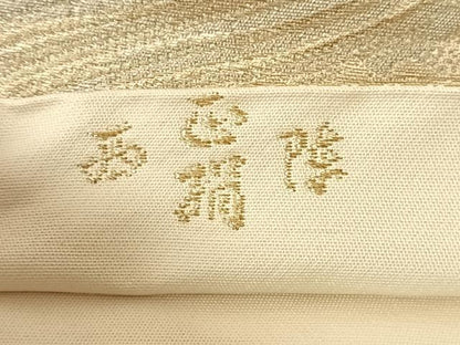 平和屋着物◎西陣　六通柄　本袋帯　立波文　金銀糸　正絹　逸品　AABM4428dk