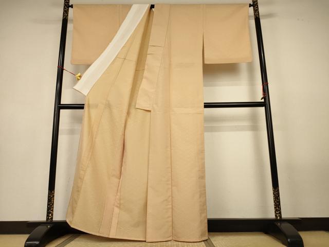 平和屋着物＊夏物　お召　黄金糸　花菱文　正絹　逸品　AABM4457jd