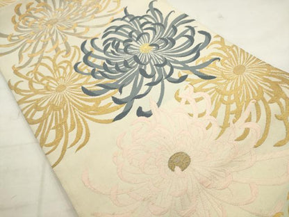 平和屋着物●九寸開き名古屋帯　乱菊　金銀糸　正絹　逸品　AABM4603pf