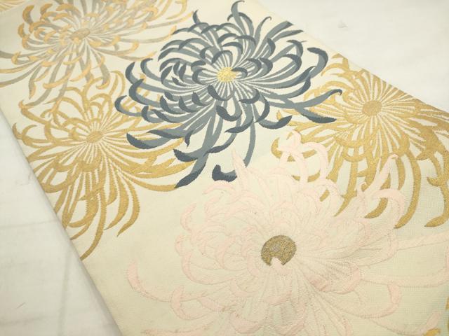 平和屋着物●九寸開き名古屋帯　乱菊　金銀糸　正絹　逸品　AABM4603pf