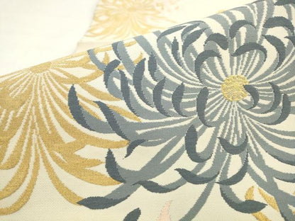 平和屋着物●九寸開き名古屋帯　乱菊　金銀糸　正絹　逸品　AABM4603pf