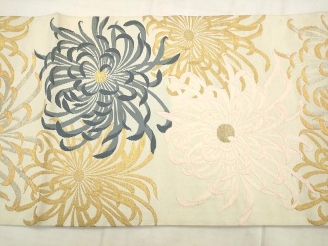 平和屋着物●九寸開き名古屋帯　乱菊　金銀糸　正絹　逸品　AABM4603pf