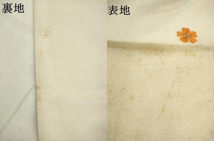 平和屋着物●アンティーク　大正ロマン　丸帯　総刺繍　舞花文　銀糸　正絹　逸品　AABM4605pf