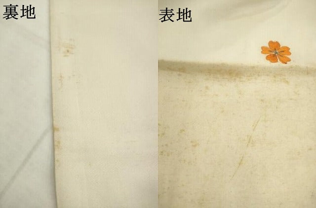 平和屋着物●アンティーク　大正ロマン　丸帯　総刺繍　舞花文　銀糸　正絹　逸品　AABM4605pf