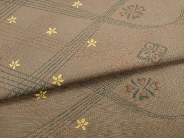 平和屋着物●六通柄　本袋帯　紬地　舞花文　正絹　逸品　AABM4608pf