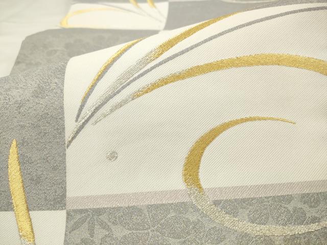 平和屋着物●六通柄袋帯　はんなり　金銀糸　正絹　逸品　AABM4626pf