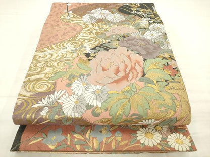 平和屋着物●両面両方向全通柄袋帯　琳派百図　京の祭時記　金糸　正絹　逸品　AABM4643pf