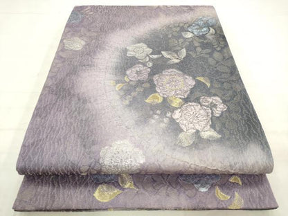 平和屋着物●六通柄袋帯　辻が花　金銀糸　金通し地　正絹　逸品　AABM4651pf