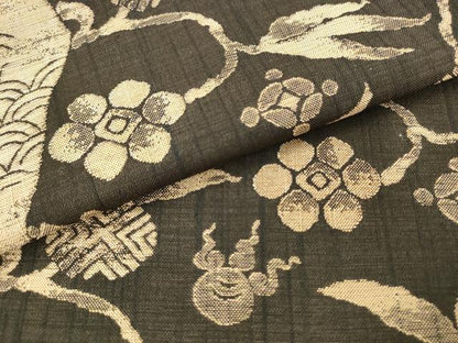 平和屋着物●六通柄袋帯　まわた紬　笹蔓文　正絹　逸品　AABM4662pf