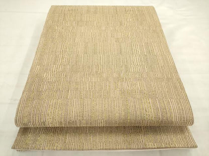 平和屋着物●全通柄袋帯　変わり縞　金糸　正絹　逸品　AABM4669pf