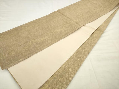 平和屋着物●全通柄袋帯　変わり縞　金糸　正絹　逸品　AABM4669pf