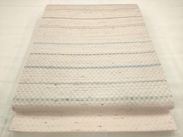 平和屋着物●太鼓柄袋帯　ぜんまい紬　横段文　正絹　逸品　AABM4672pf
