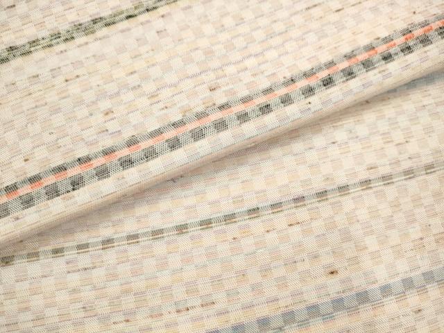 平和屋着物●太鼓柄袋帯　ぜんまい紬　横段文　正絹　逸品　AABM4672pf