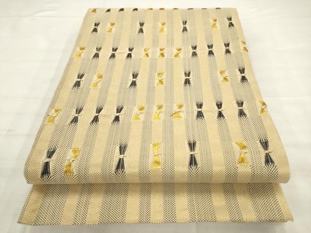 平和屋着物●太鼓柄袋帯　捩り織　間道　金糸　正絹　逸品　AABM4673pf
