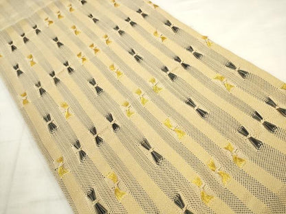 平和屋着物●太鼓柄袋帯　捩り織　間道　金糸　正絹　逸品　AABM4673pf