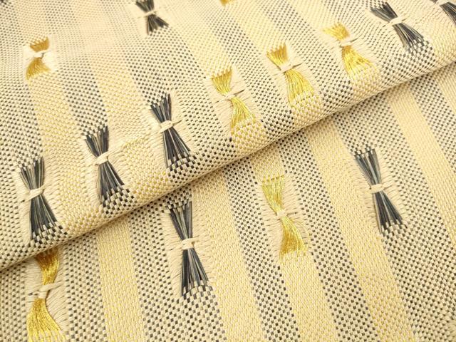 平和屋着物●太鼓柄袋帯　捩り織　間道　金糸　正絹　逸品　AABM4673pf