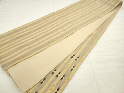 平和屋着物●太鼓柄袋帯　捩り織　間道　金糸　正絹　逸品　AABM4673pf