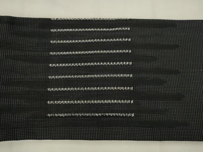 平和屋本店●ワンタッチつけ帯　菱文　黒地　やまと誂製　正絹　逸品　AABM4687pf